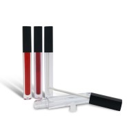 Wholesale slim cylinder lipgloss wand tube private label 5ml empty luxury lipgloss tube with brush