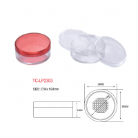 Cosmetic packaging empty clear round loose powder jar with sifter