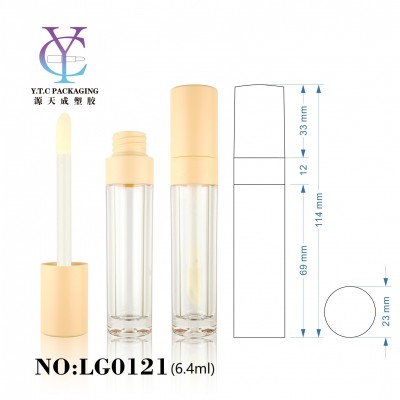 Cosmetic packaging unique round shape lipgloss wand tube container with custom logo