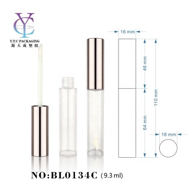 Cosmetic empty lipgloss tube packaging round transparent lipgloss container tube