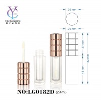 Cosmetic packaging luxury unique design mini gold round lipgloss tube container