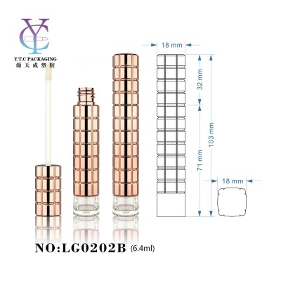 Cosmetic empty private labeling lipgloss tubes pretty square shape lipgloss tube