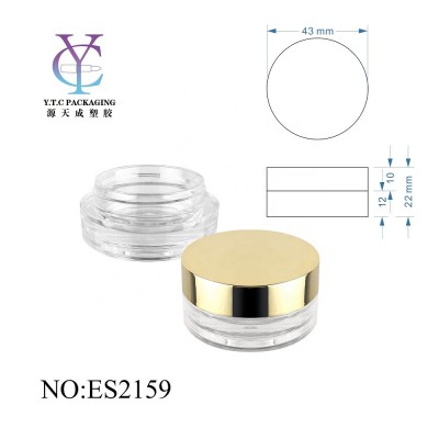 Cosmetic empty mini 3.5g round single eyeshadow jar