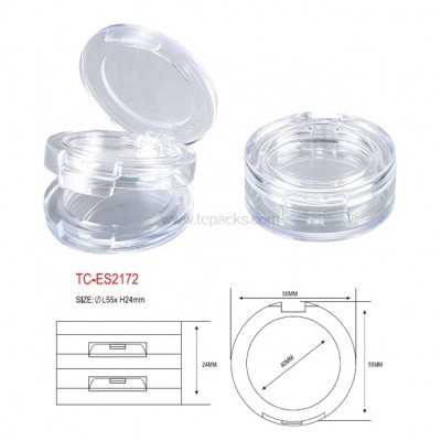 Cosmetic packaging private label plastic custom transparent two layers eyeshadow case