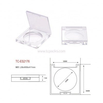 Cosmetic packaging custom makeup all transparent square eyeshadow palette case