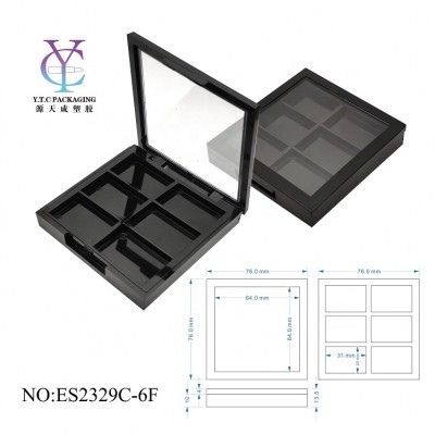 Cosmetic packaging empty custom six layers eyeshadow case palette