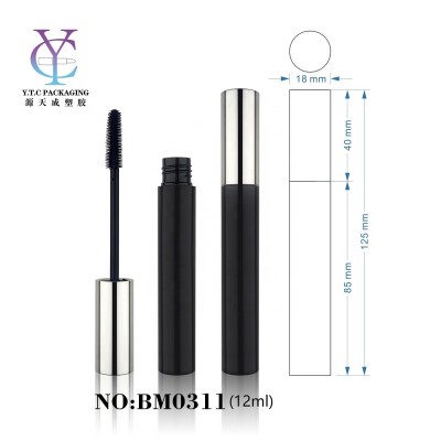 Cosmetic packaging empty mascara tube round shape mascara tube with brush