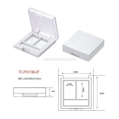 Beautiful custom empty eyeshadow 1/2/3/4 lattices compact eyeshadow case with window